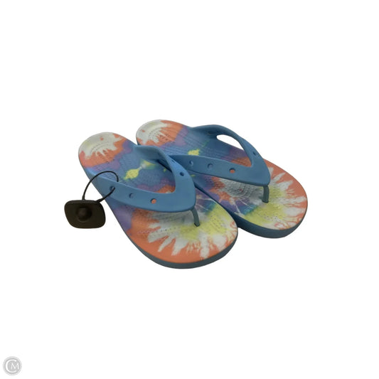 Sandals Flip Flops By Crocs In Blue, Size: 7