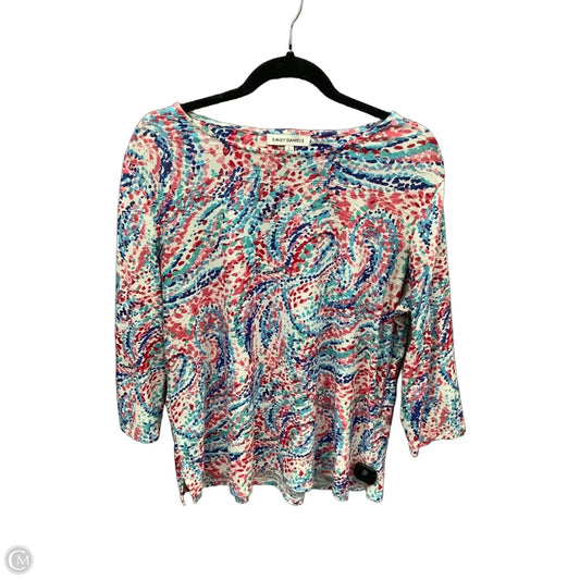 Top 3/4 Sleeve By Emily Daniels In Multi-colored, Size: L