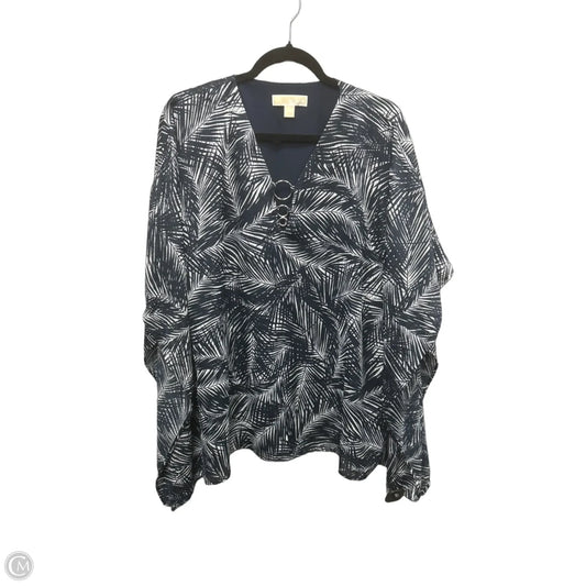 Blouse Short Sleeve By Michael By Michael Kors In Navy, Size: L