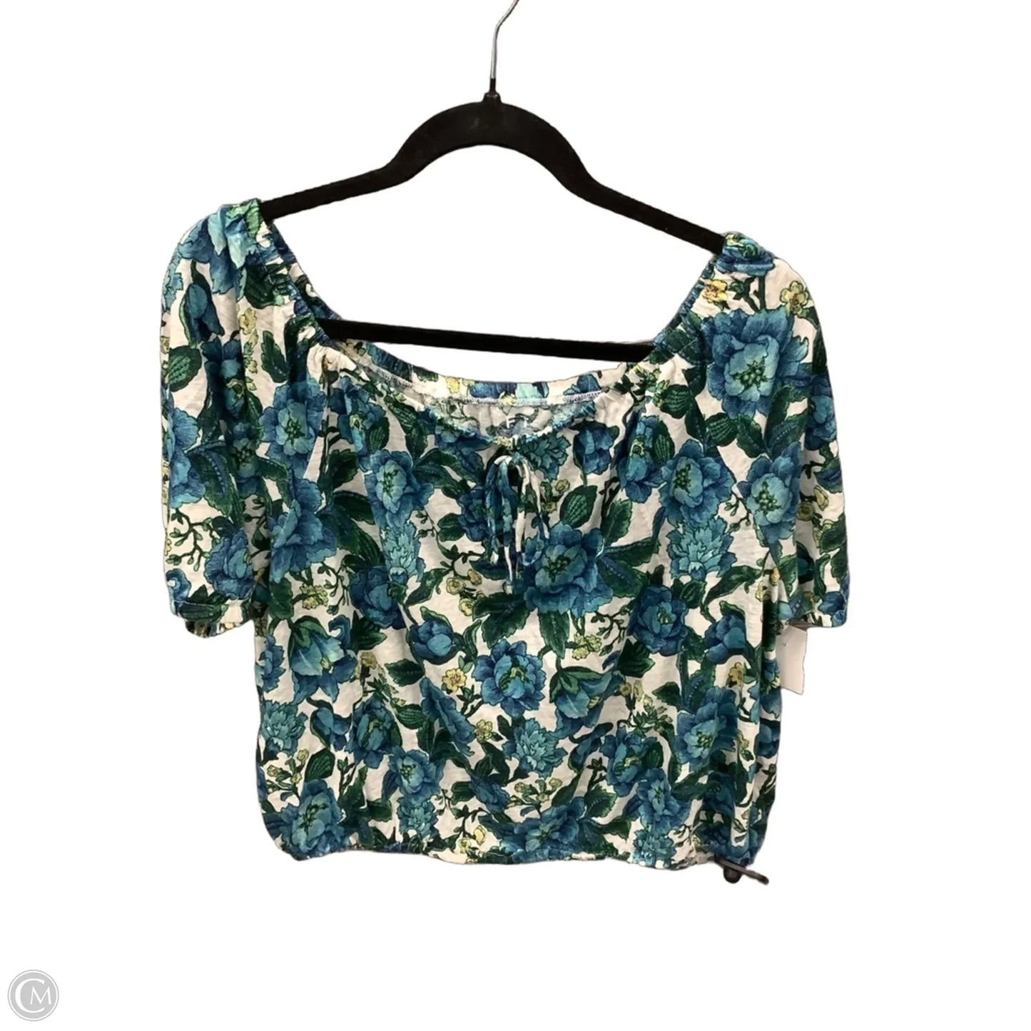 Top Short Sleeve By Loft In Blue, Size: L