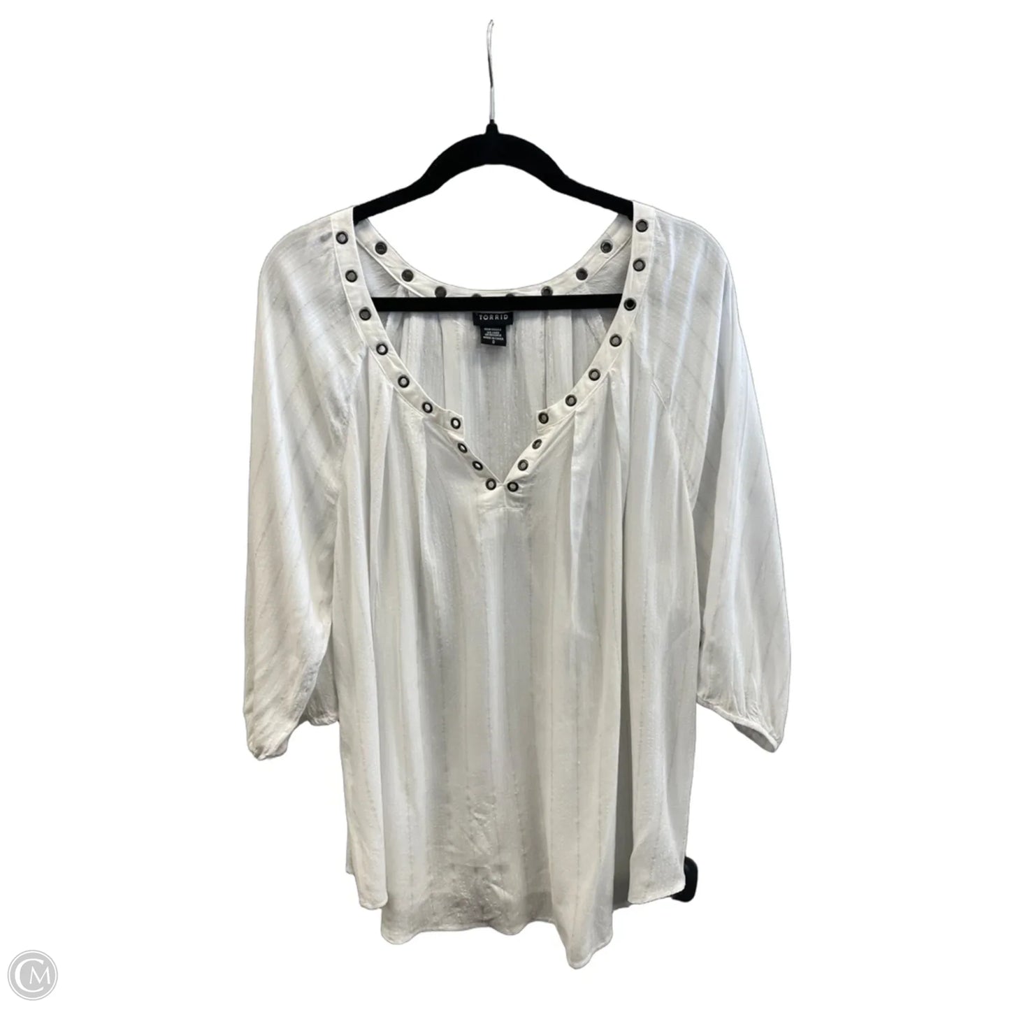 Tunic Long Sleeve By Torrid In White, Size: L