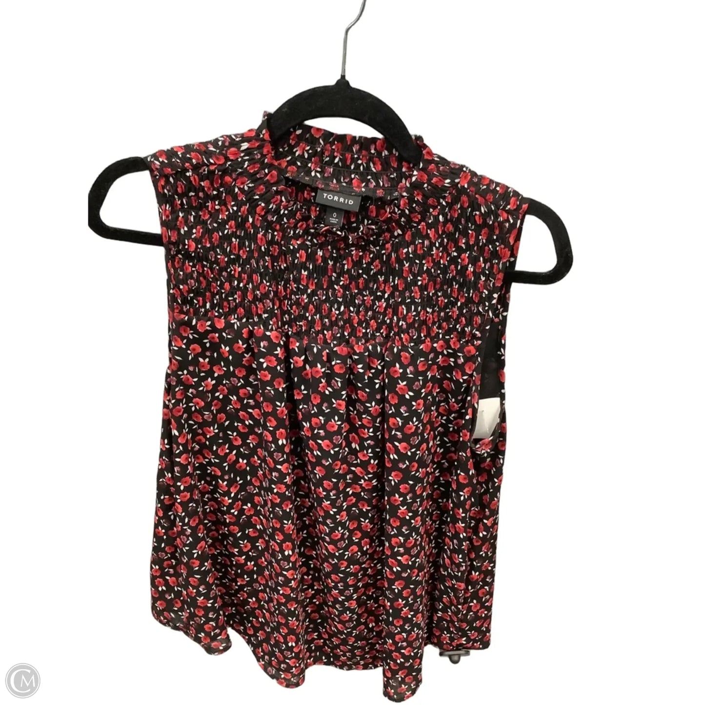 Blouse Sleeveless By Torrid In Black & Red, Size: L