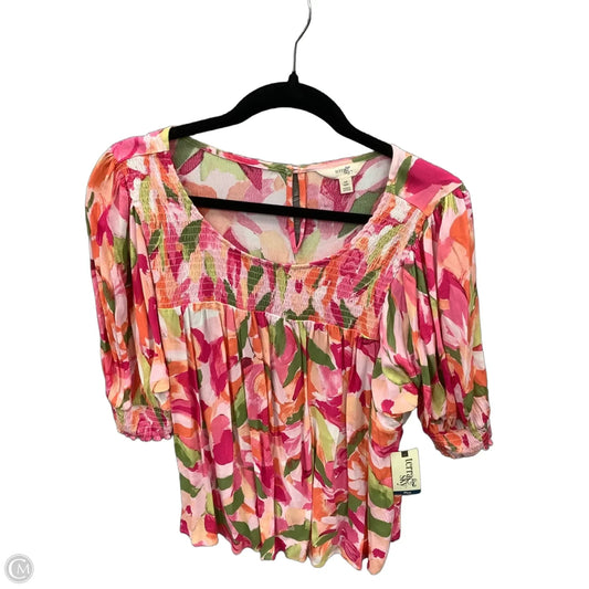 Tunic 3/4 Sleeve By Terra & Sky In Pink, Size: Xl