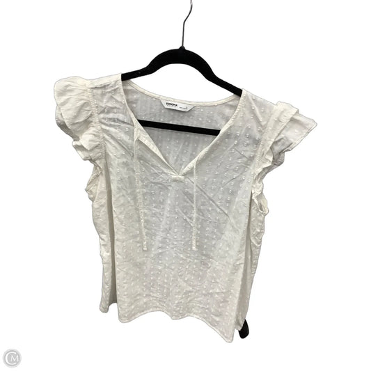 Top Sleeveless By Sonoma In White, Size: L