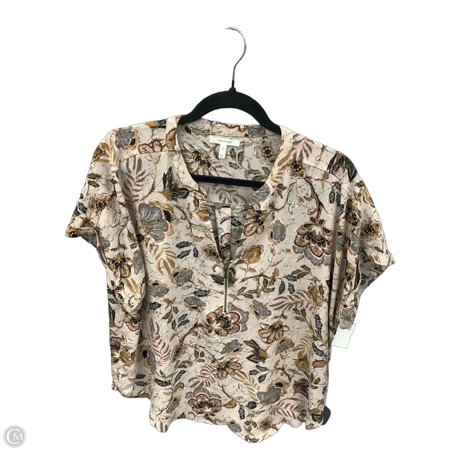 Blouse Short Sleeve By Maurices In Floral Print, Size: Xl