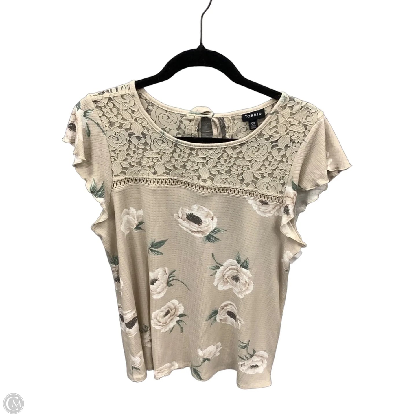Top Short Sleeve By Torrid In Tan, Size: M