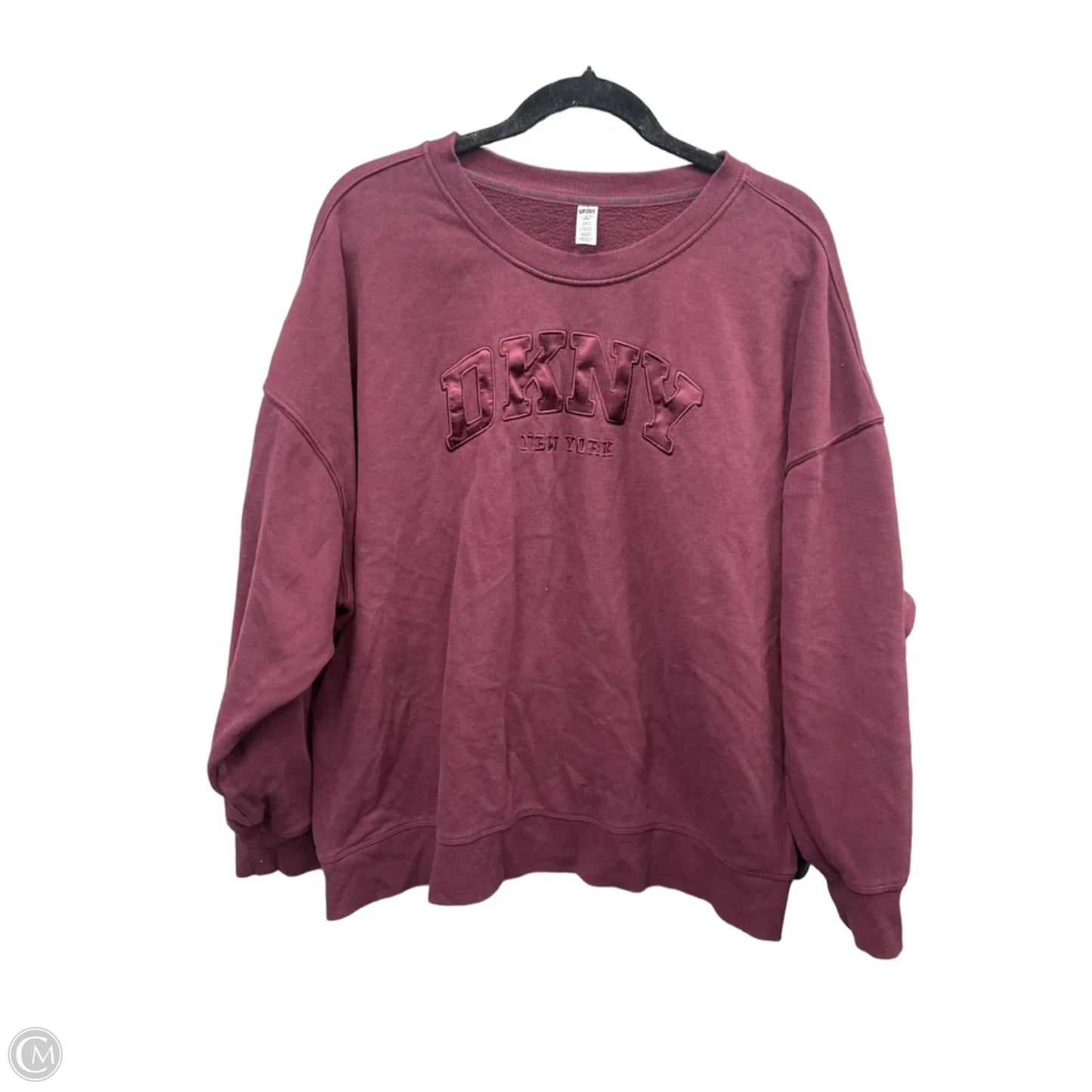 Sweatshirt Crewneck By Dkny In Maroon, Size: 2x
