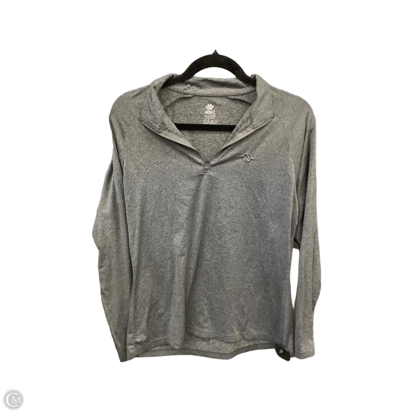 Athletic Top Long Sleeve Collar By Clothes Mentor In Grey, Size: M