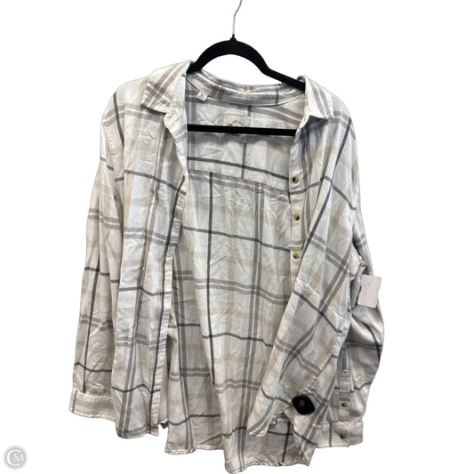 Top Long Sleeve By Jachs Girlfirend In Plaid Pattern, Size: Xl