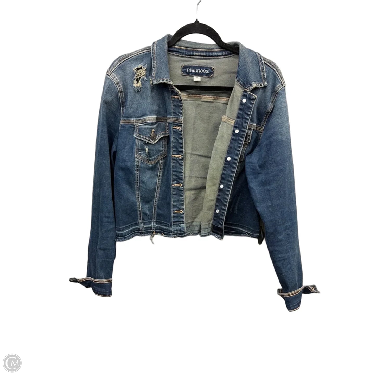 Jacket Denim By Maurices In Blue Denim, Size: Xl