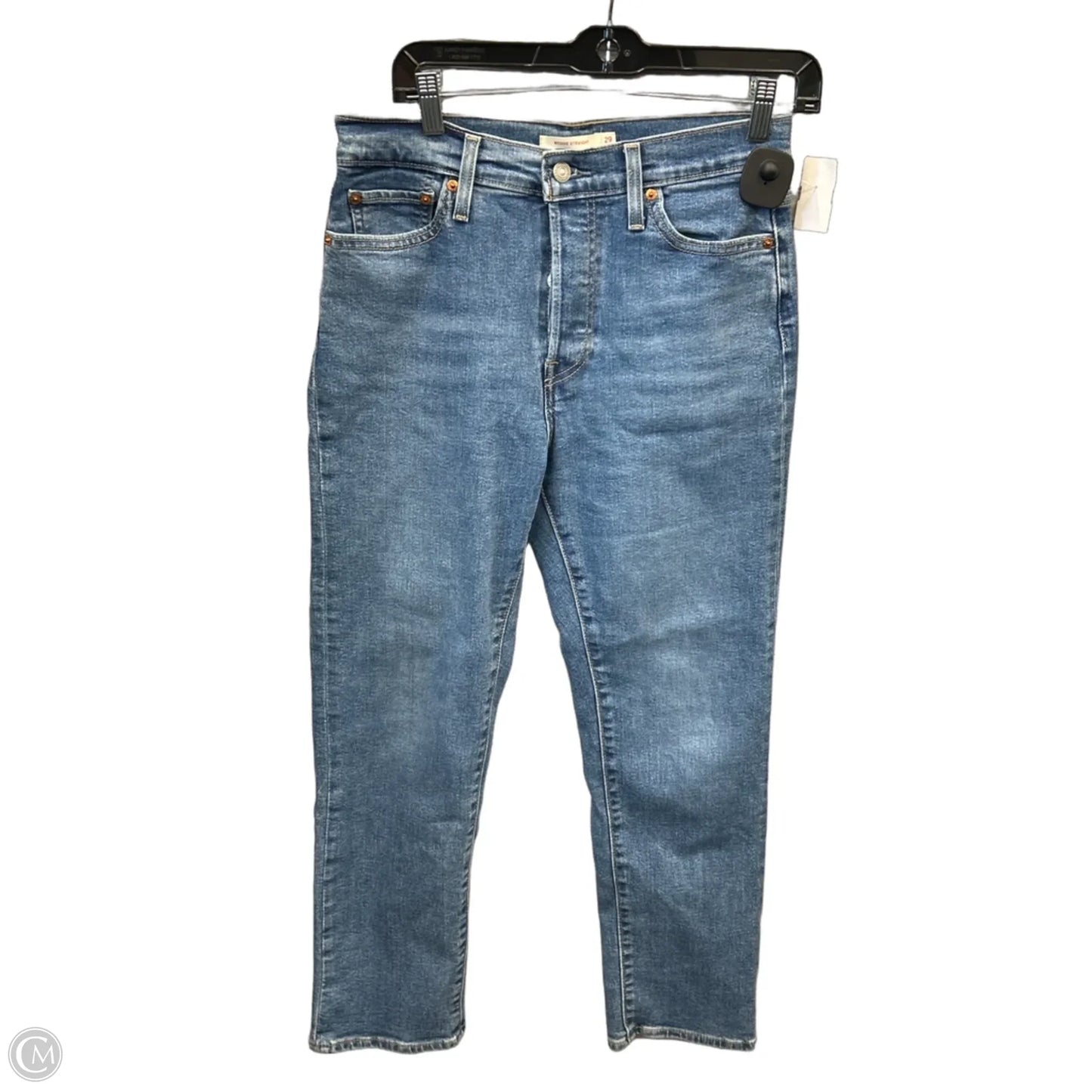 Jeans Straight By Levis In Blue Denim, Size: 8