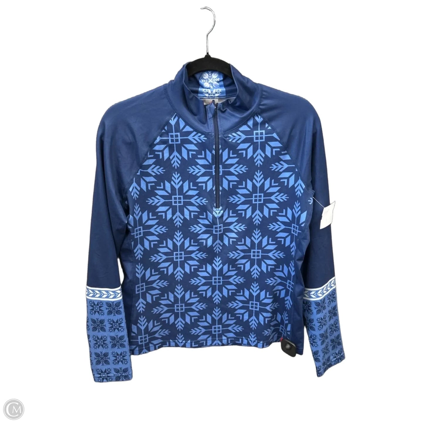 Athletic Top Long Sleeve Collar By Clothes Mentor In Blue, Size: M