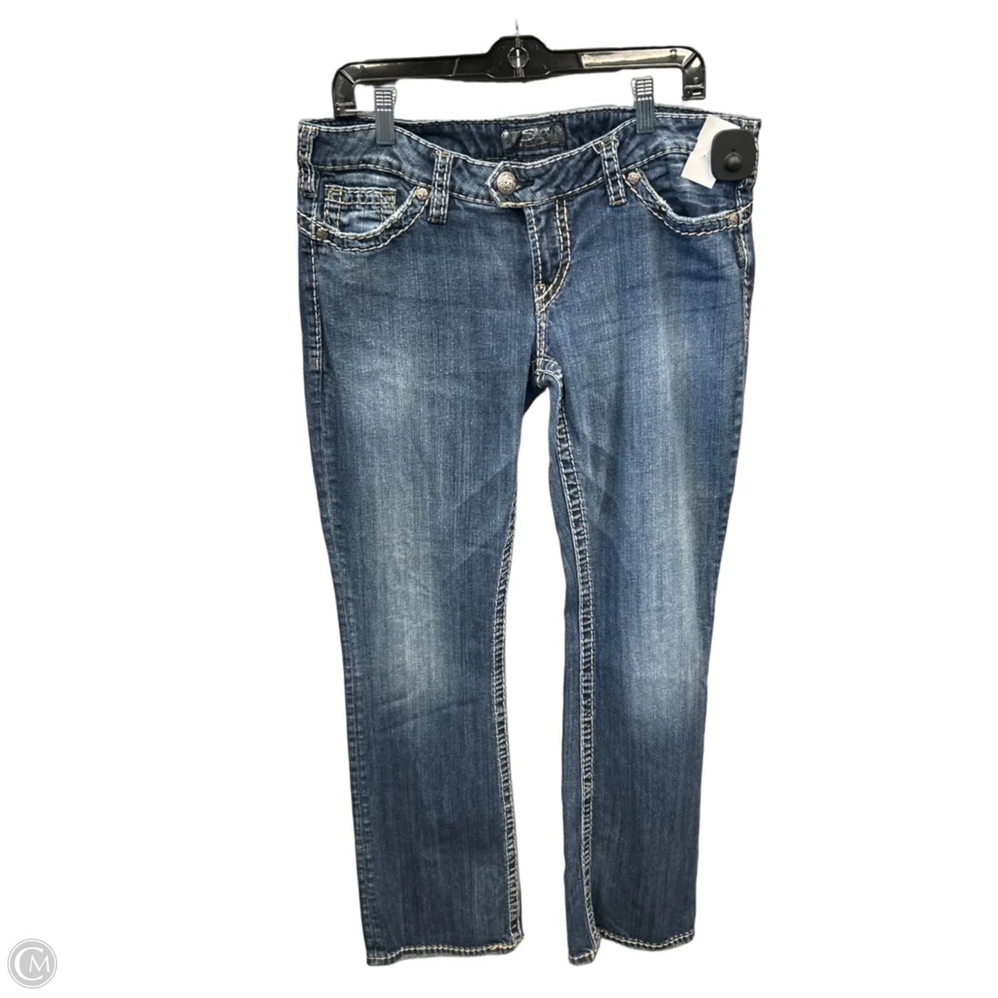Jeans Boot Cut By Silver In Blue Denim, Size: 16