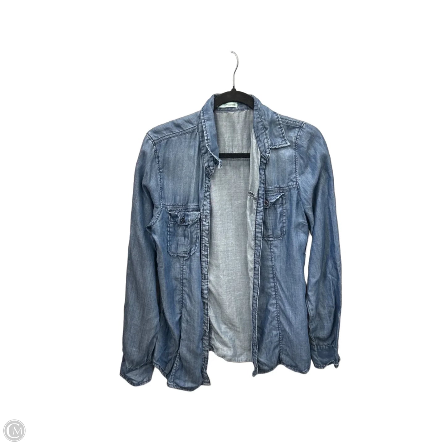 Top Long Sleeve By Maurices In Blue Denim, Size: M