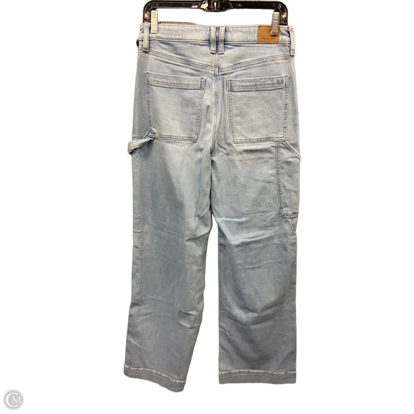 Jeans Wide Leg By American Eagle In Blue Denim, Size: 4