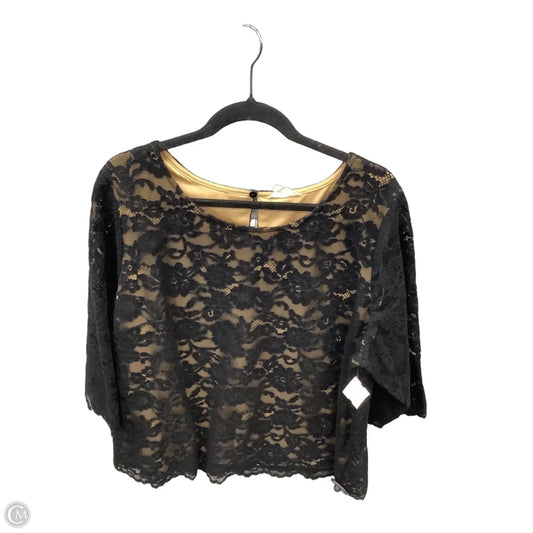 Blouse 3/4 Sleeve By Adiva In Black, Size: 2x