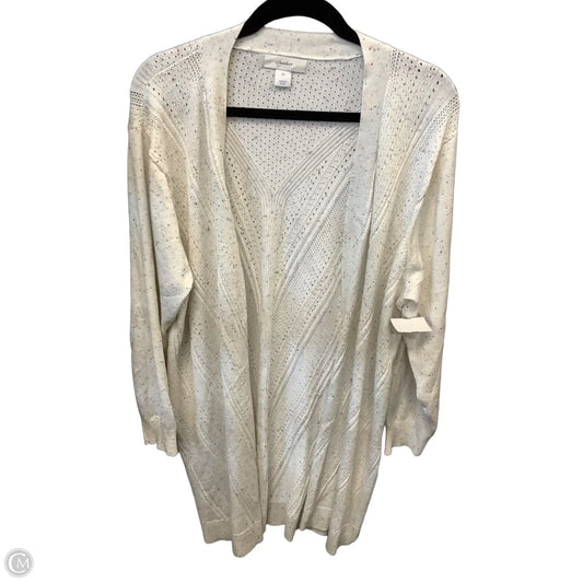Cardigan By Cj Banks In White, Size: 2x