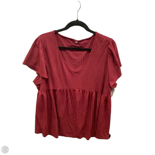 Top Short Sleeve By Clothes Mentor In Red, Size: 2x