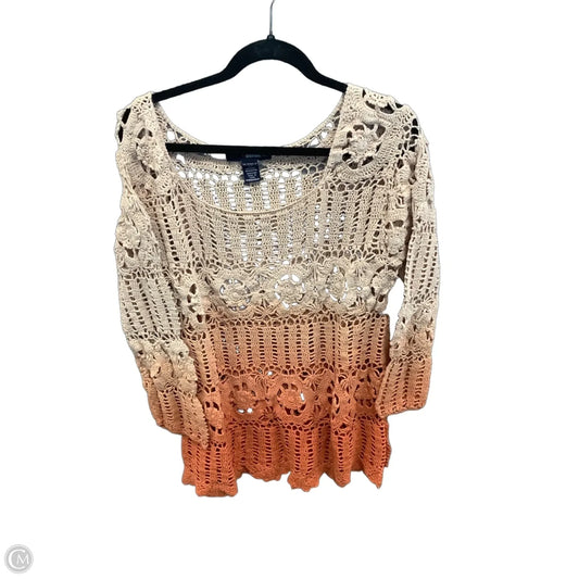 Sweater By Denim 24/7 In Orange, Size: 2x