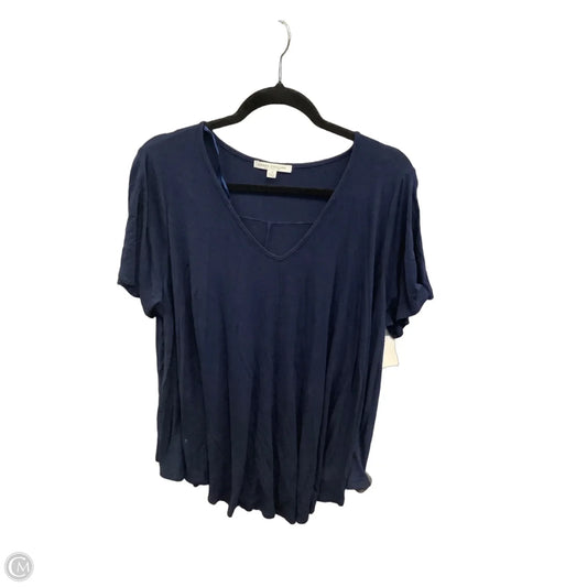 Top Short Sleeve By Green Envelope In Navy, Size: 3x