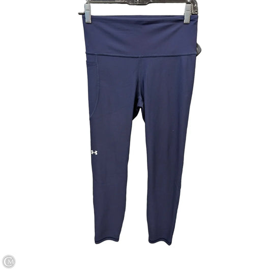 Athletic Leggings By Under Armour In Navy, Size: M