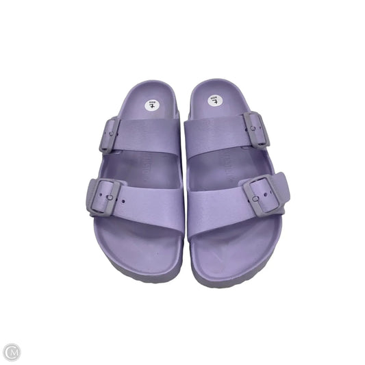Sandals Flats By Birkenstock In Purple, Size: 7