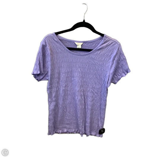 Top Short Sleeve By Christopher And Banks In Purple, Size: L