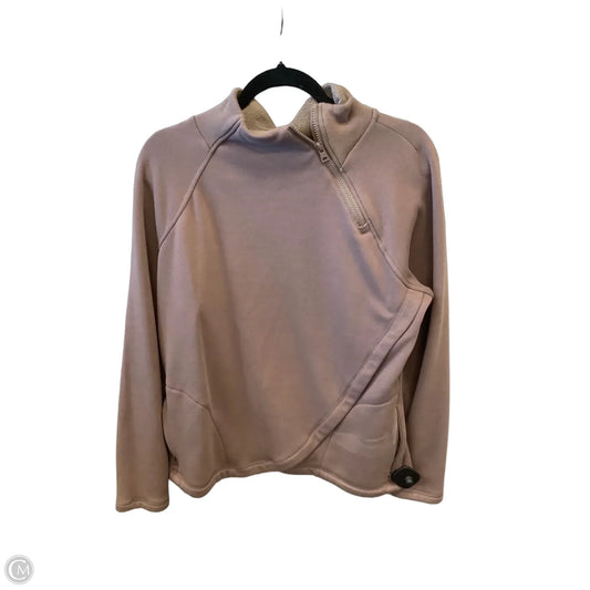 Athletic Top Long Sleeve Collar By 90 Degrees By Reflex In Brown, Size: L