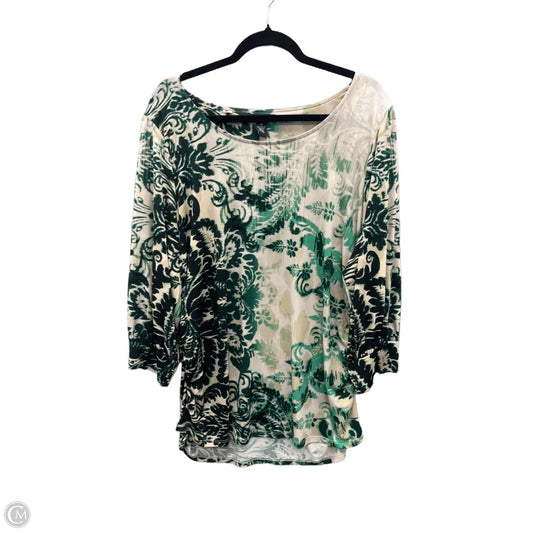 Top 3/4 Sleeve By Alfani In Green, Size: 3x