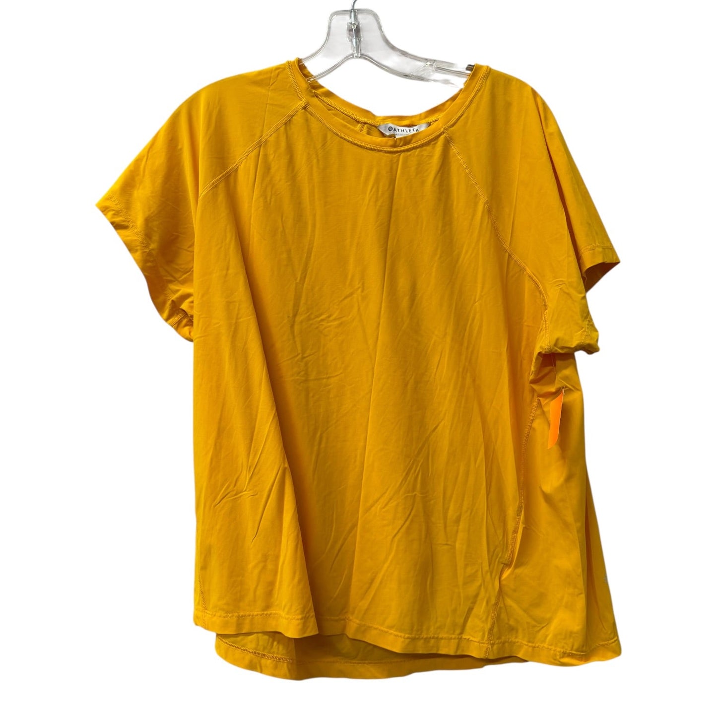 Athletic Top Ss By Athleta In Yellow, Size:1X