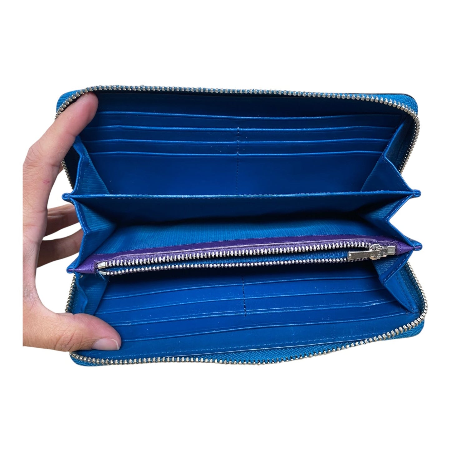 Wallet Designer By Coach In Blue, Size:Medium