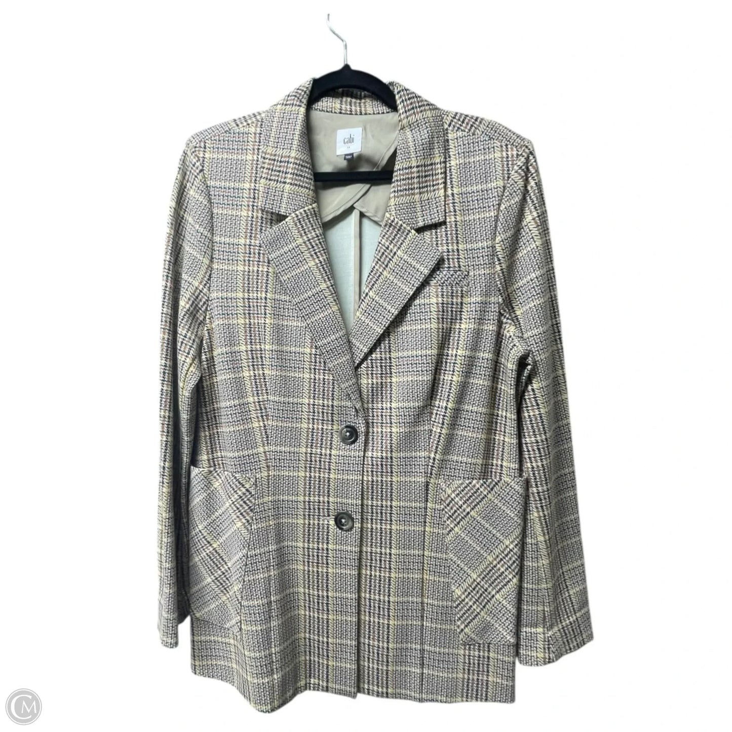 Blazer By Cabi In Plaid Pattern, Size: 14