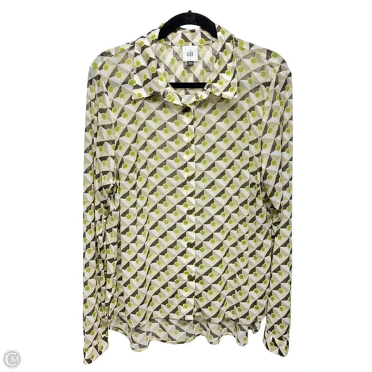 Top Long Sleeve By Cabi In Brown & Green, Size: L