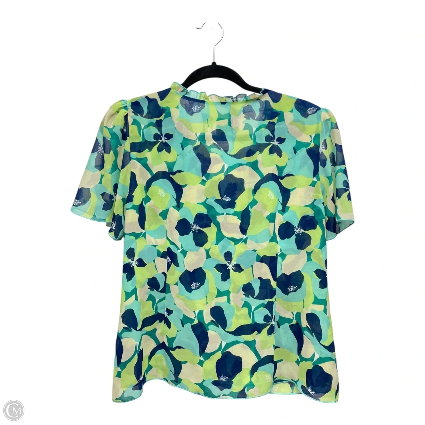 Top Short Sleeve By Cabi In Blue & Green, Size: M