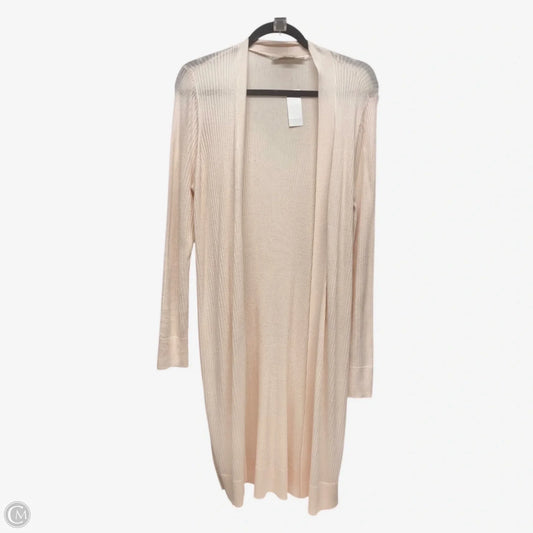 Sweater Cardigan By Loft In Peach, Size: L
