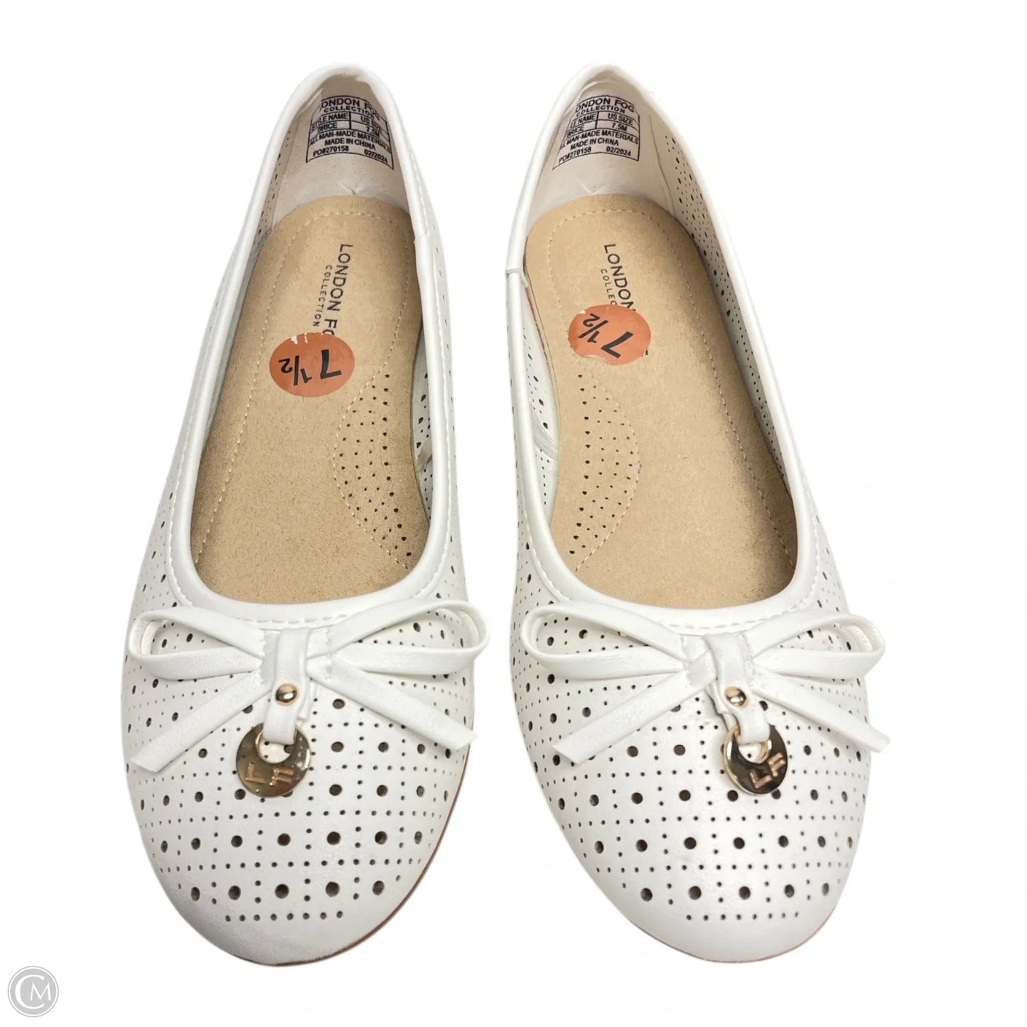 Shoes Flats By London Fog In White, Size: 7.5