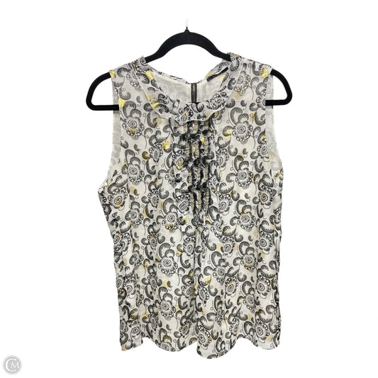 Blouse Sleeveless By Elie Tahari In Black & Cream, Size: L