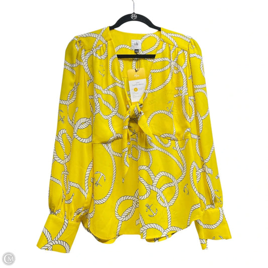 Top Long Sleeve By Cabi In Nautical Print, Size: S