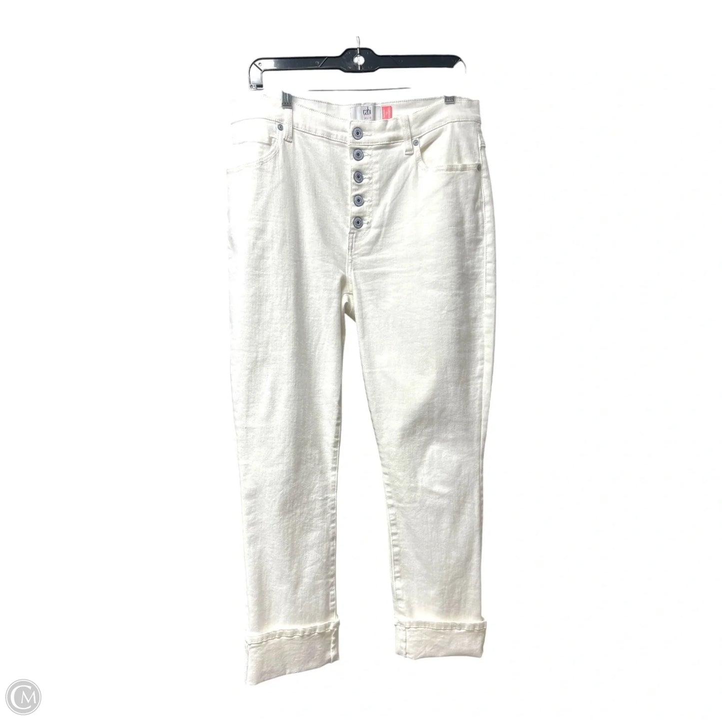 Jeans Straight By Cabi In Ivory, Size: 12