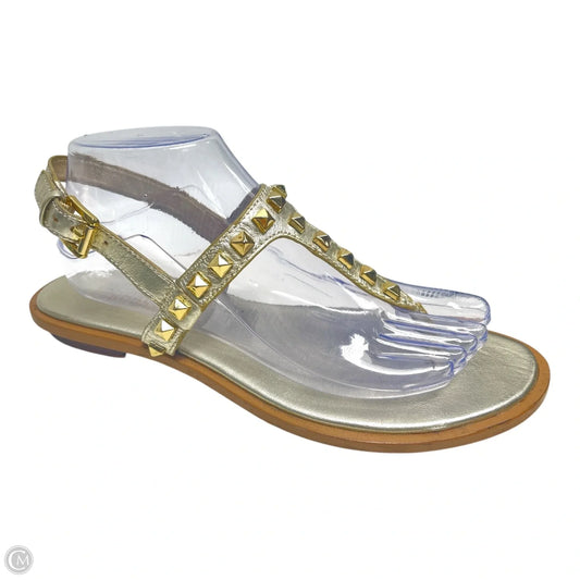 Sandals Flats By Michael By Michael Kors In Gold, Size: 9
