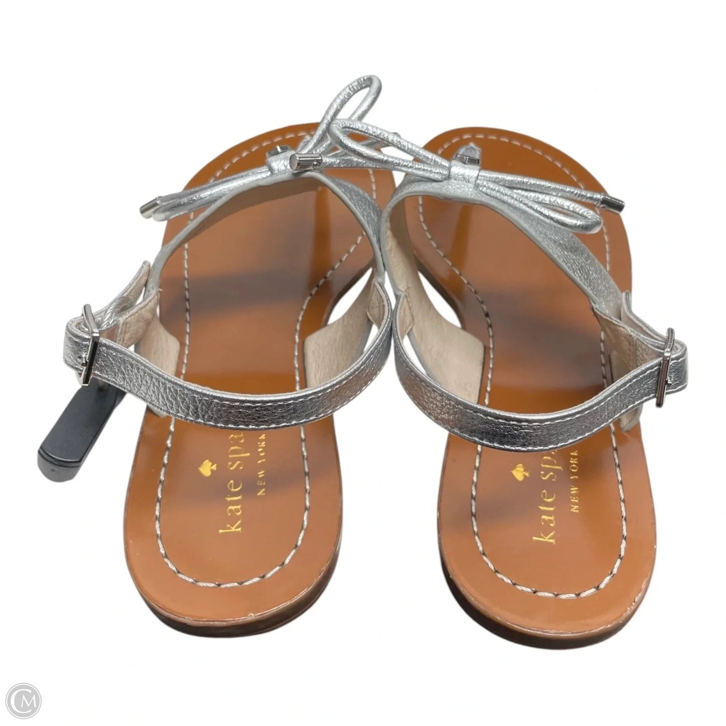 Sandals Designer By Kate Spade In Silver, Size: 8