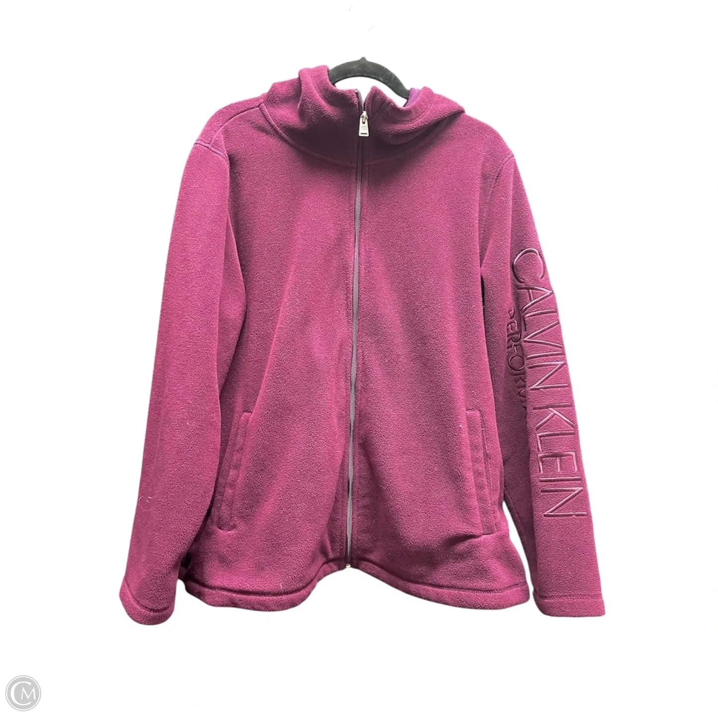 Jacket Fleece By Calvin Klein In Maroon, Size: 2x