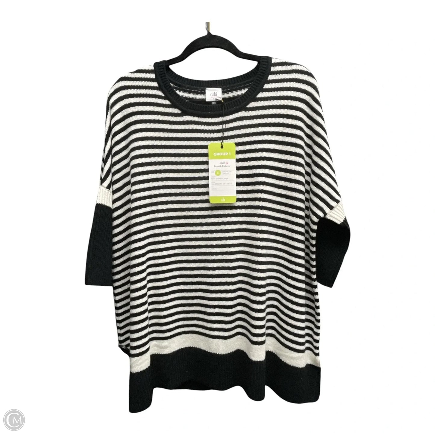 Sweater By Cabi In Black & Cream, Size: S