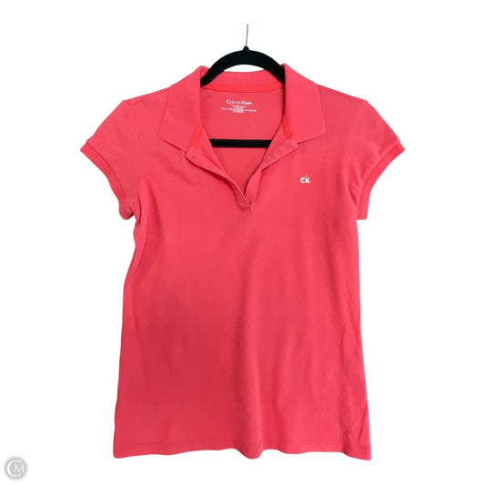 Top Short Sleeve By Calvin Klein In Coral, Size: Xs
