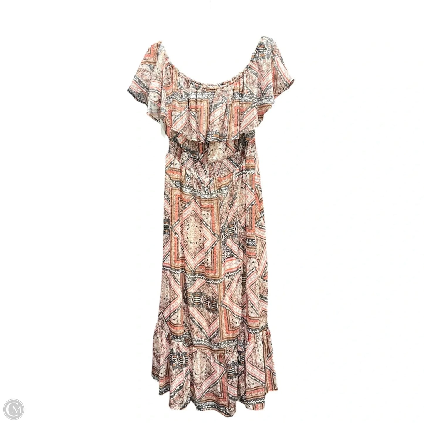 Dress Casual Midi By Shyanne In Brown & Orange, Size: Xl