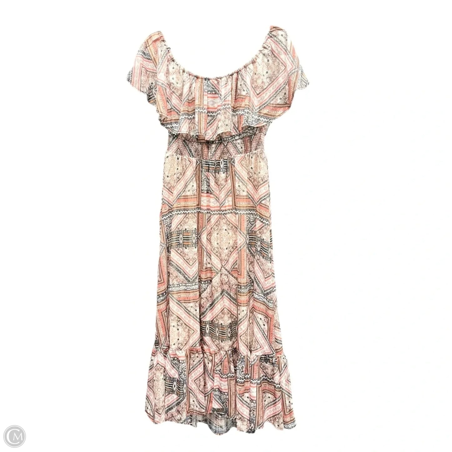 Dress Casual Midi By Shyanne In Brown & Orange, Size: Xl
