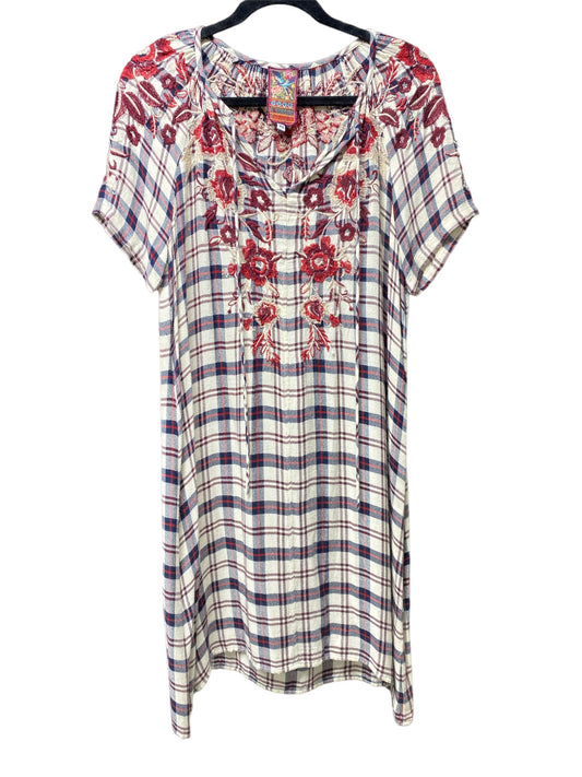 Plaid Pattern Dress Designer Johnny Was, Size Xs