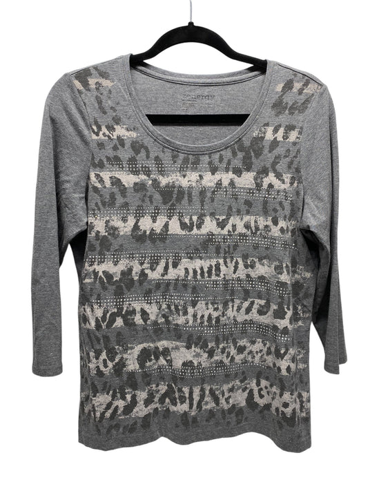 Top 3/4 Sleeve Basic By Zenergy By Chicos In Grey, Size: M