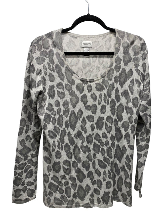 Sweater By Chicos In Animal Print, Size: M