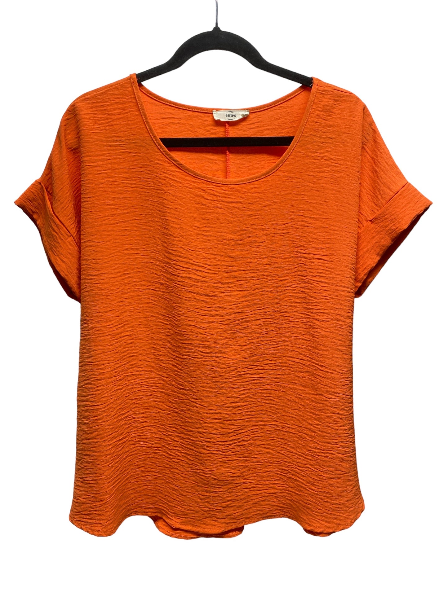 Orange Blouse Short Sleeve Entro, Size S